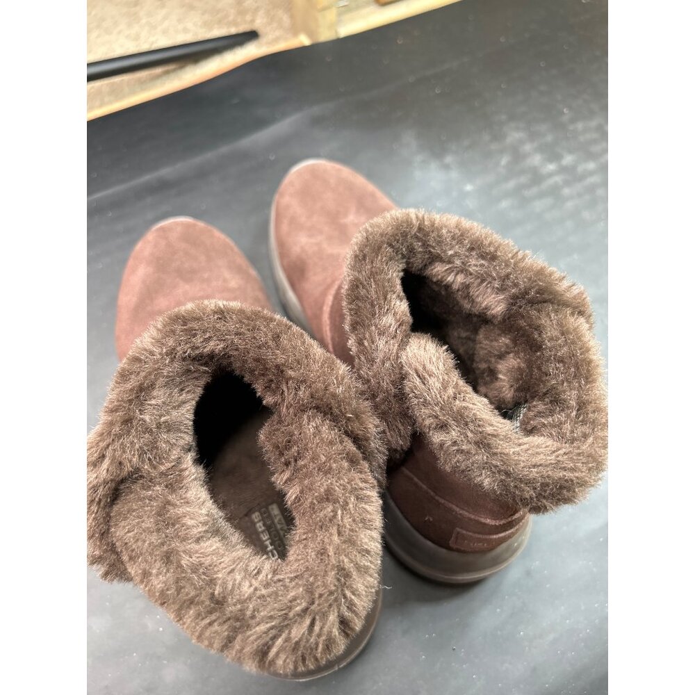 Kelly Skechers Womens Air Cooled Goga Mat Brown Suede Faux Fur Ankle Boots 7.5 - Picture 8 of 8
